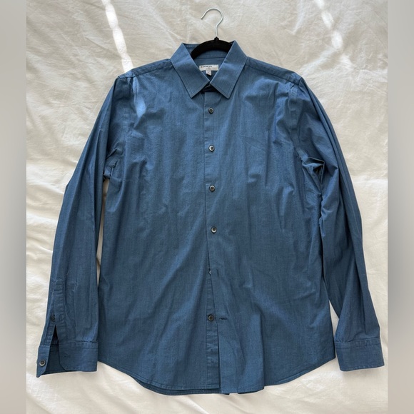Express Men's Deep Blue Dress Shirt - Picture 1 of 2